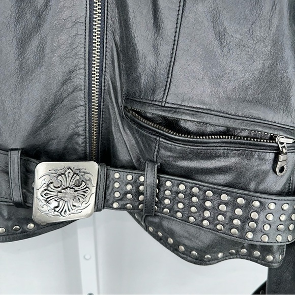 Harley-Davidson Women's Black Leather Full Zip Motorcycle Jacket - Size XL - Picture 5 of 9